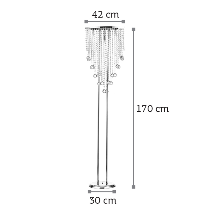 INLIGHT EPIDAPEDIO FOTISTIKO METALLIKO/KRuSTALLINO XROMIO  G9 F42x170cm 45334